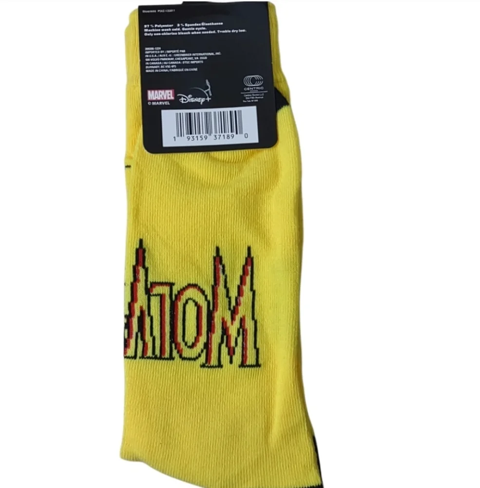 Marvel Wolverine Yellow Novelty Crew Socks  Bundle And Save